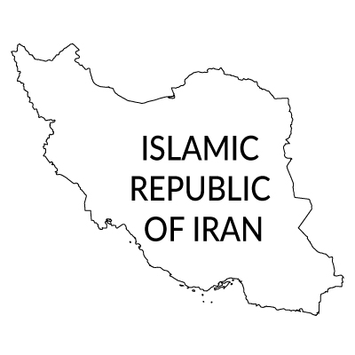 イラン・イスラム共和国無料フリーイラスト｜英語(白)